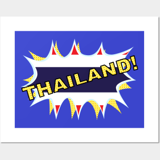 Thailand flag starburst Posters and Art